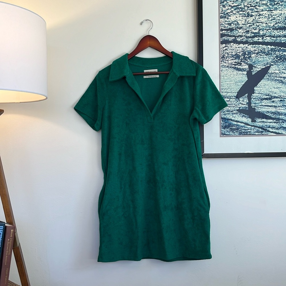 Green terry cloth dress